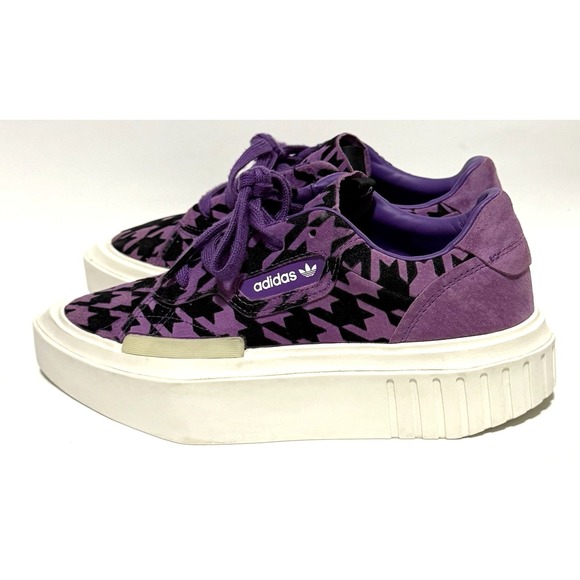 adidas Shoes - Adidas Originals Sneakers Women Size 6 Hypersleek Purple Black Houndstooth Suede